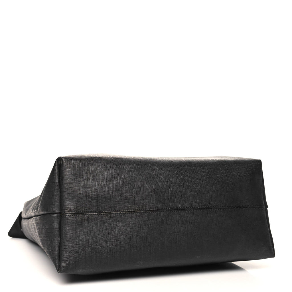 Coated Canvas Large Logo Tote Black