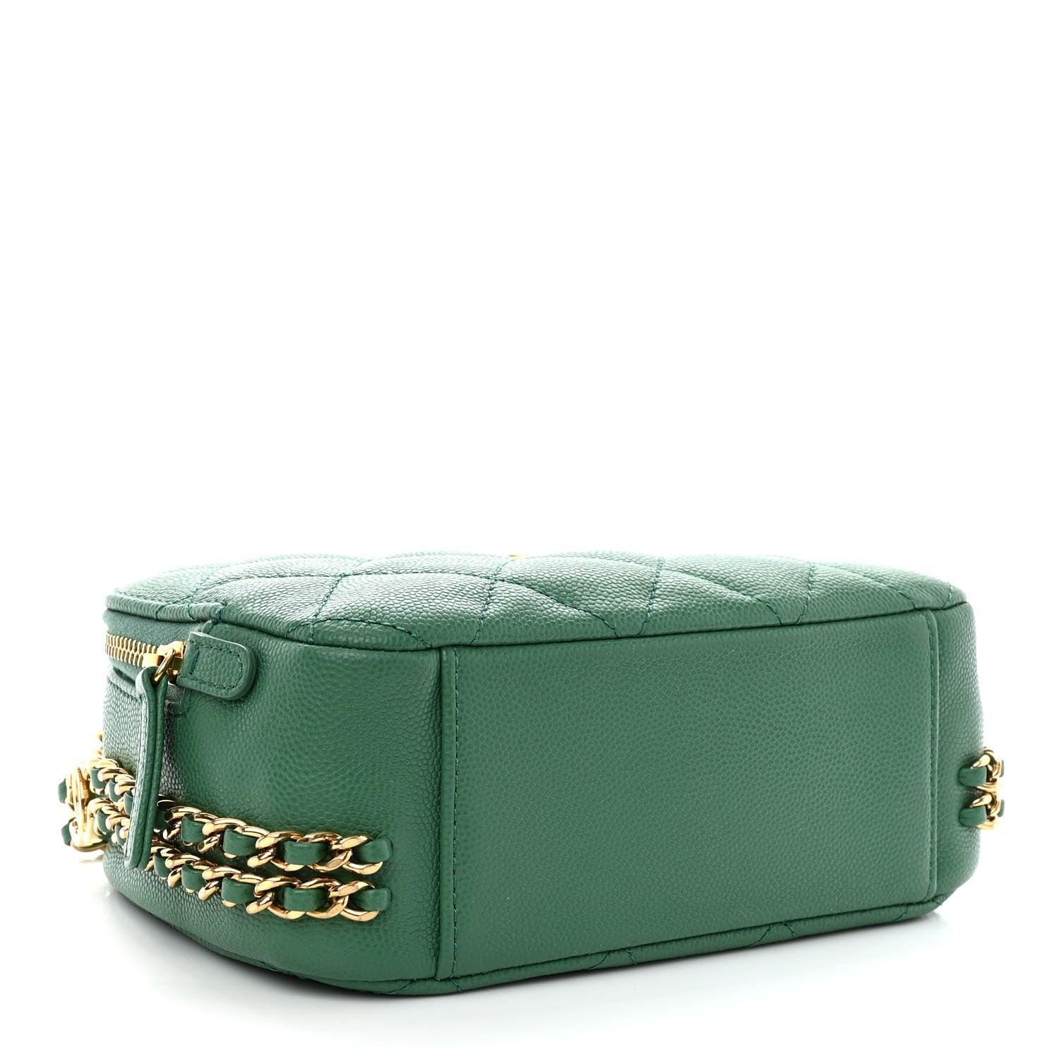 Caviar Quilted Mini CC You Camera Case Dark Green