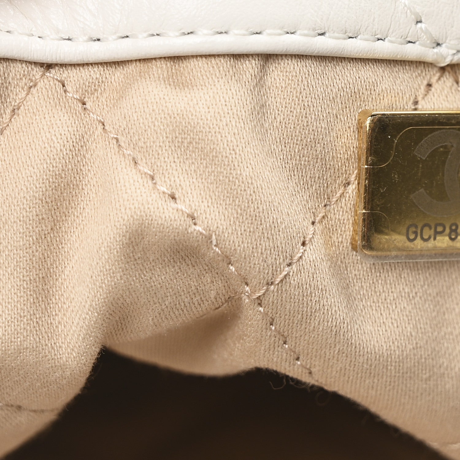 Shiny Calfskin Quilted Chanel 22 Backpack White
