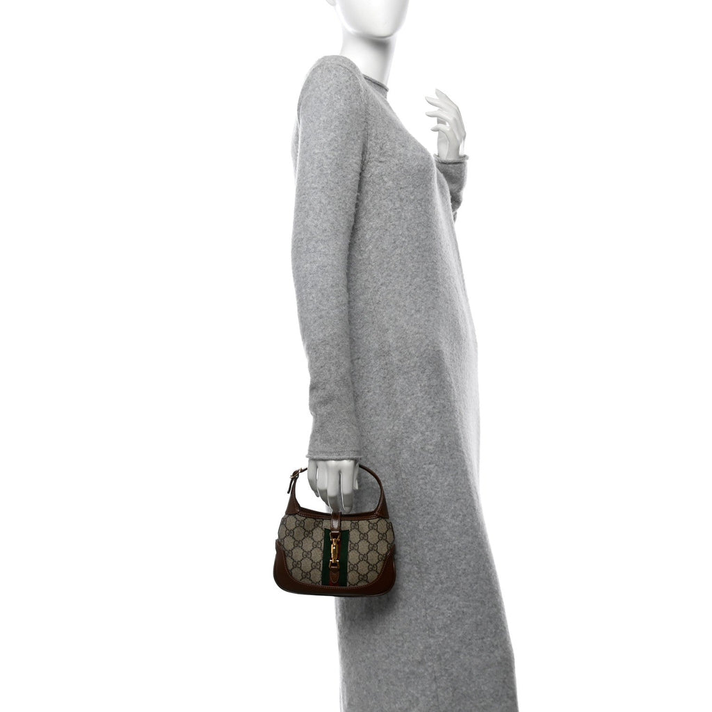 Supreme Monogram Azalea Calfskin Web Mini Jackie 1961 Hobo Beige Ebony Brown Sugar