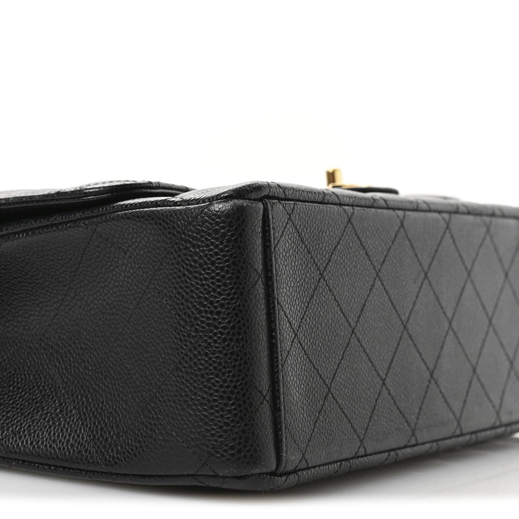 Caviar Quilted Maxi Double Flap Black