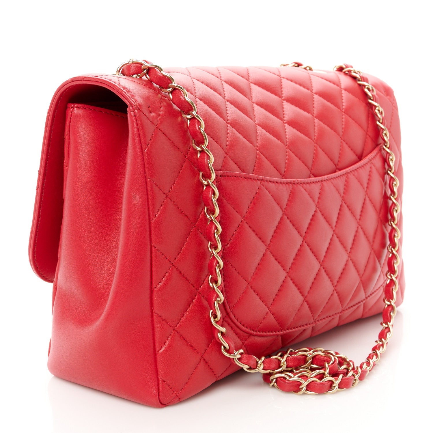 Lambskin Quilted Jumbo Mademoiselle Chic Flap Fuchsia