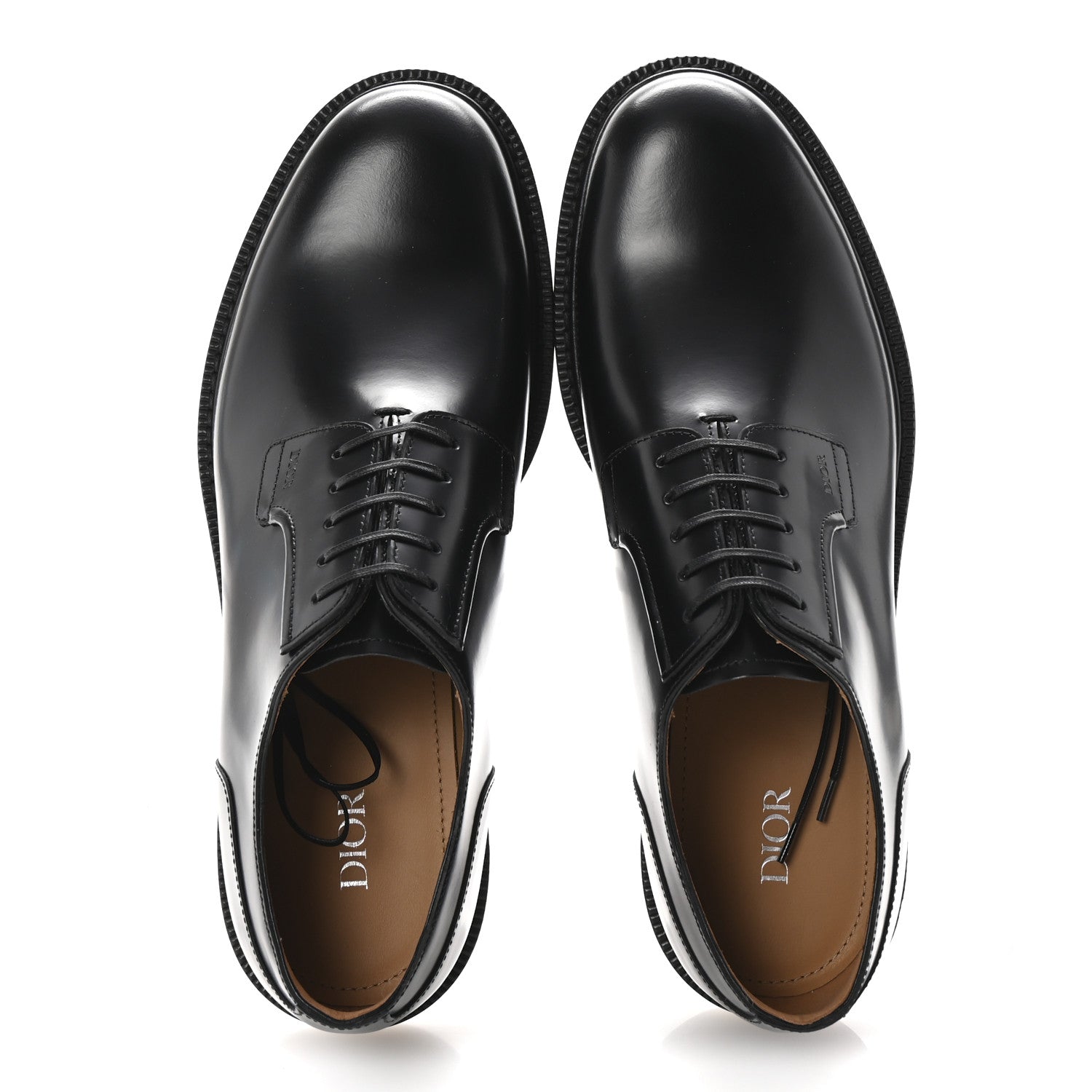 Calfskin Mens Derby Shoes 42 Black