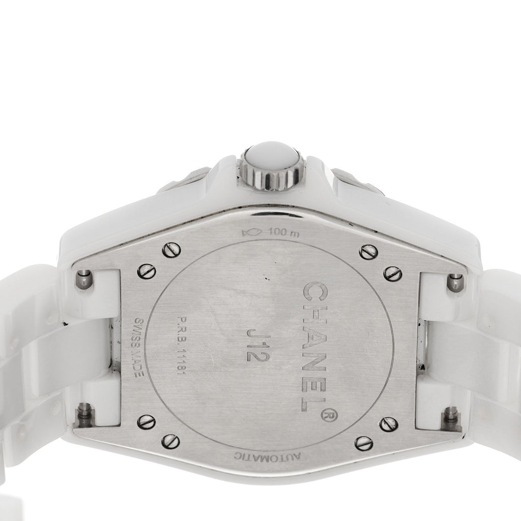 Stainless Steel Ceramic 38mm J12 Chrono Automatic Watch White