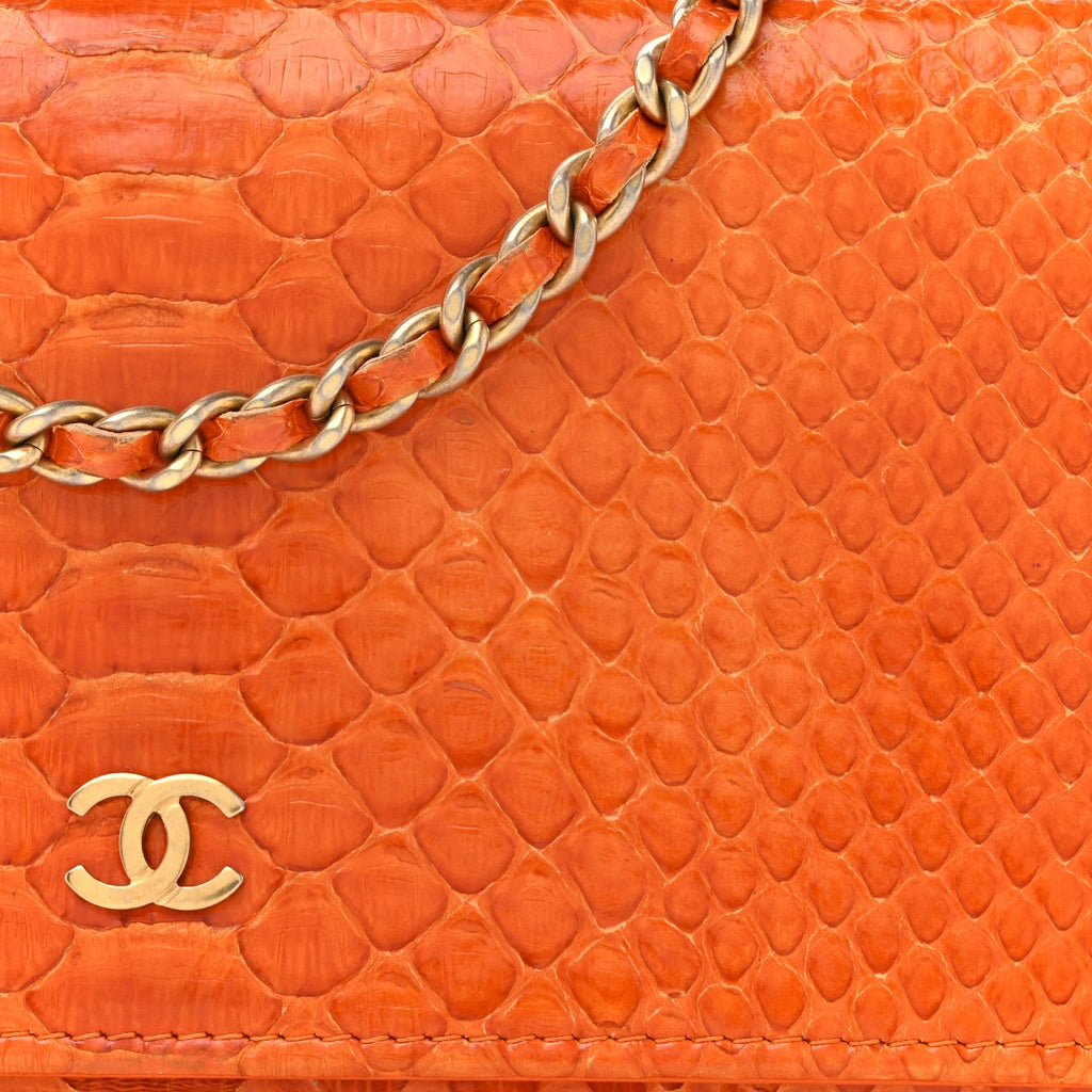 Snakeskin Wallet On Chain WOC Orange