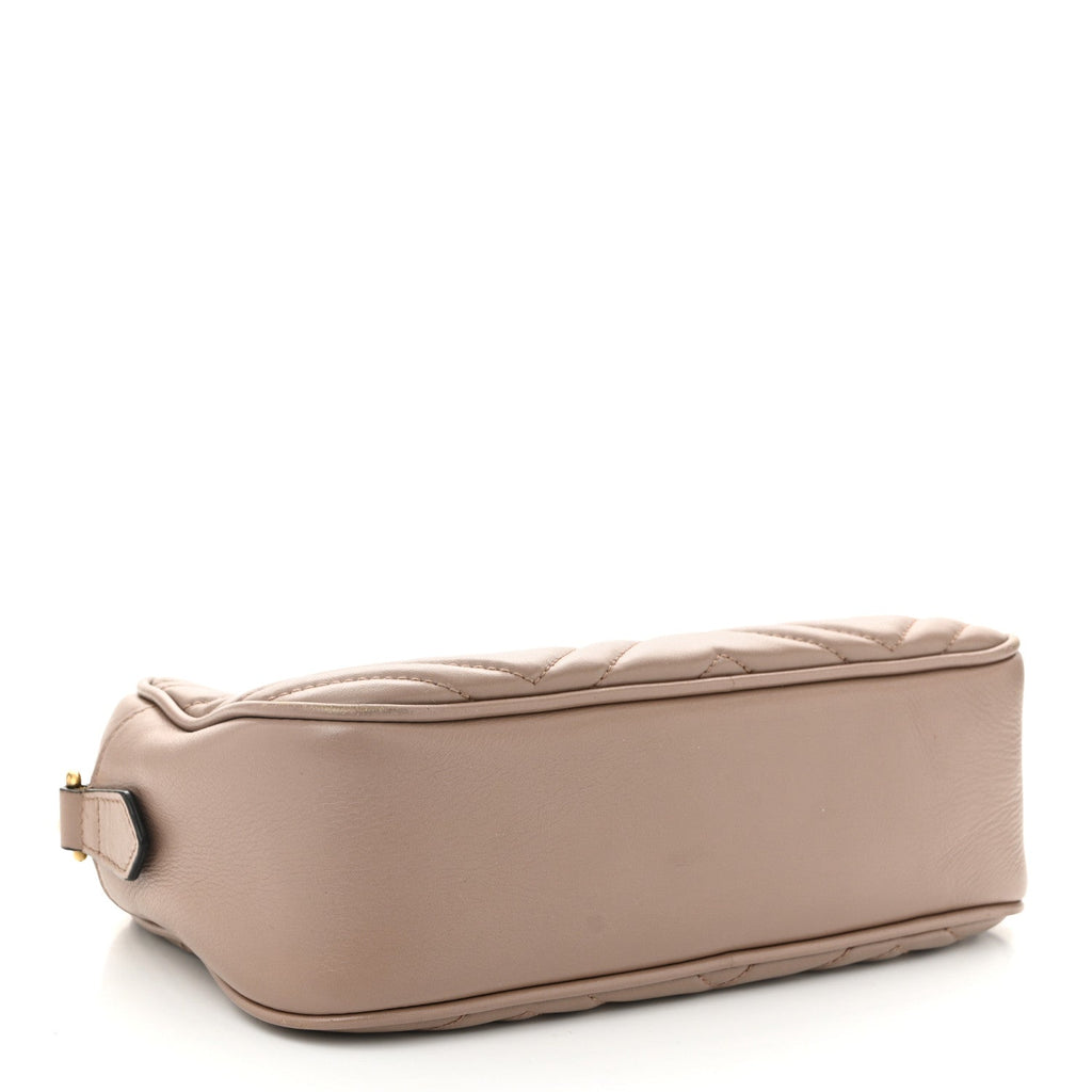 Calfskin Matelasse Small GG Marmont Chain Shoulder Bag Porcelain Rose
