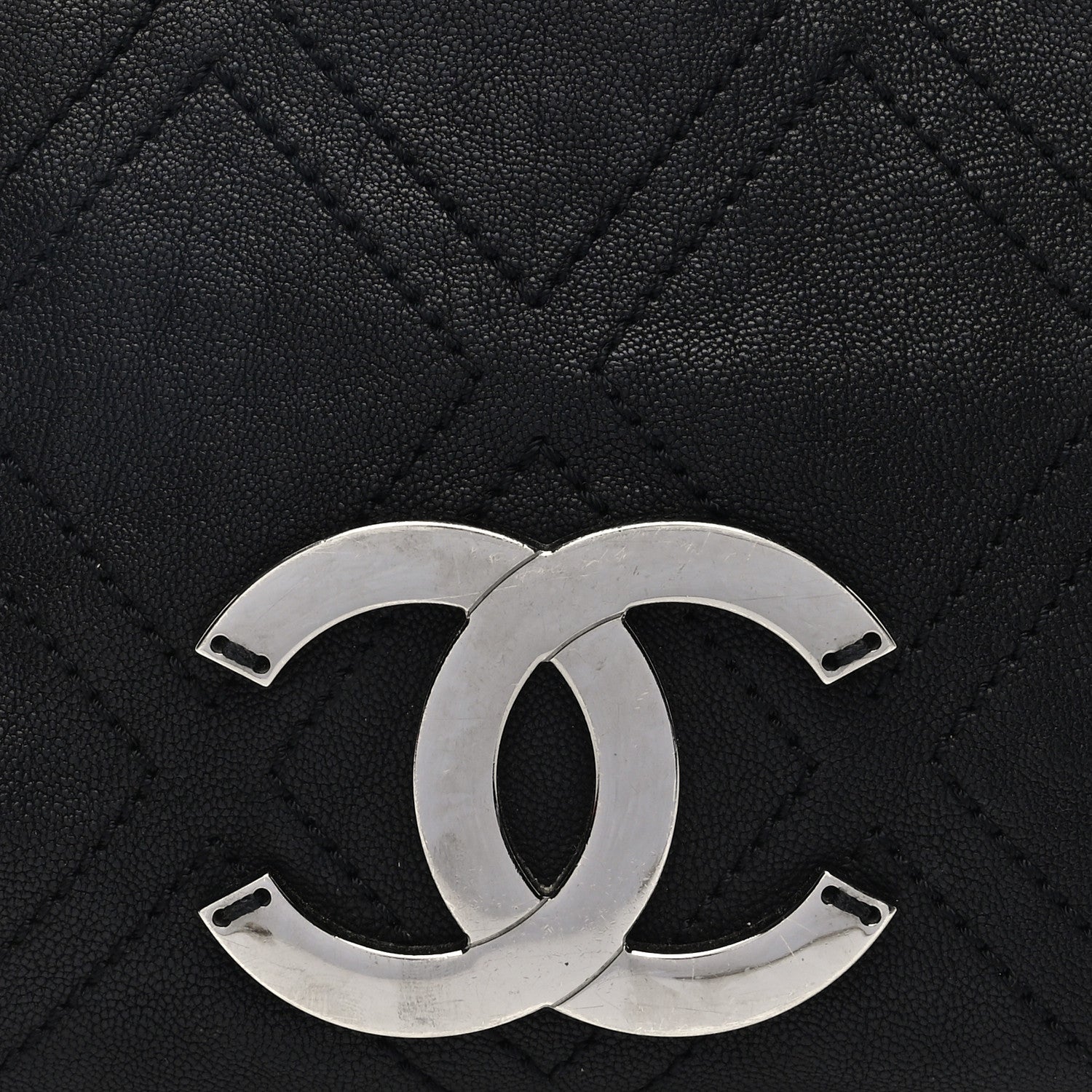 Calfskin Small Diamond Stitch Tote Black