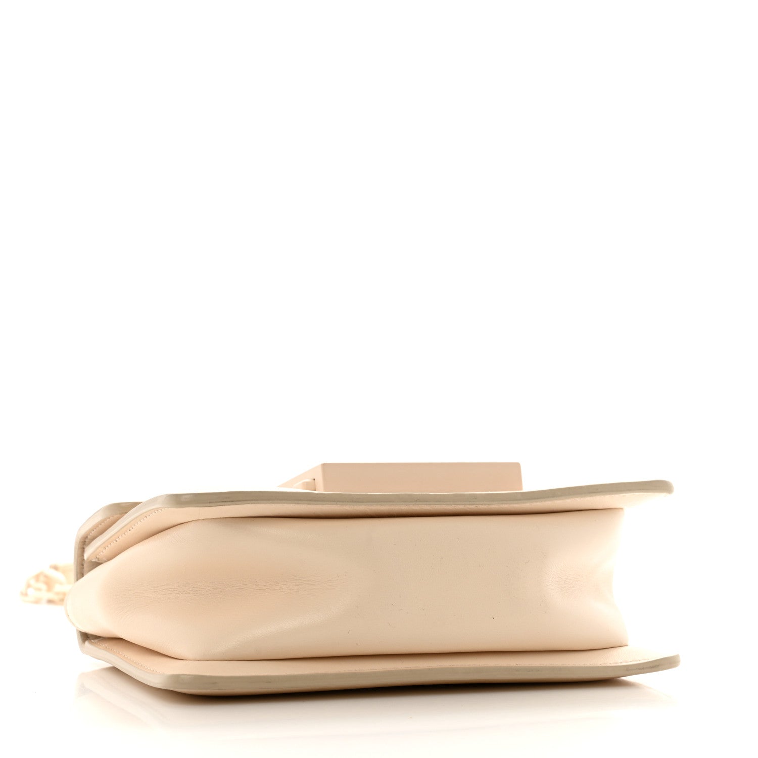 Calfskin Small T Clasp Chain Bag Vanilla