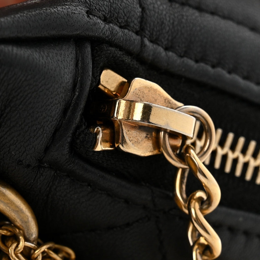 Lambskin Quilted All About Chains Waist Belt Bag Black