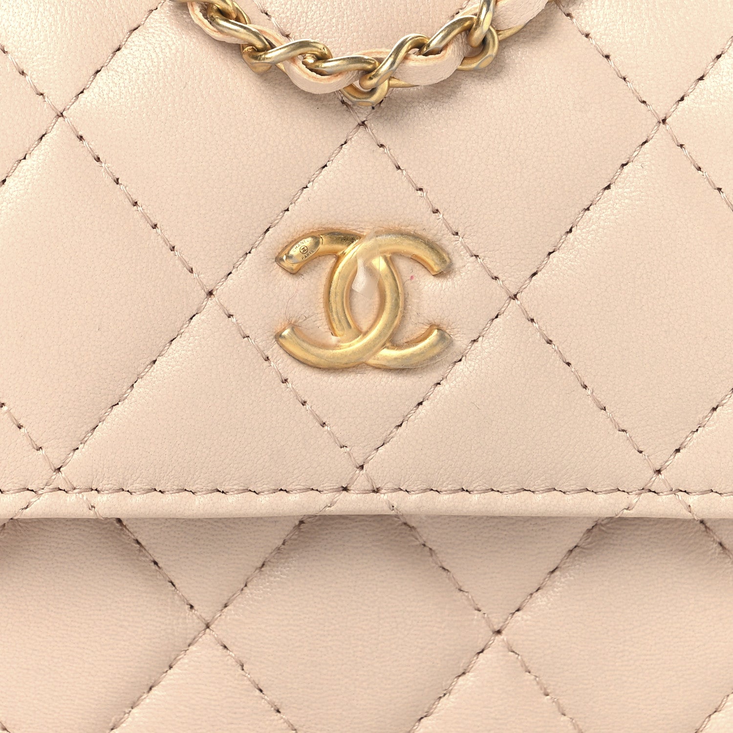 Lambskin Quilted Pearl Crush Clutch With Chain Light Pink