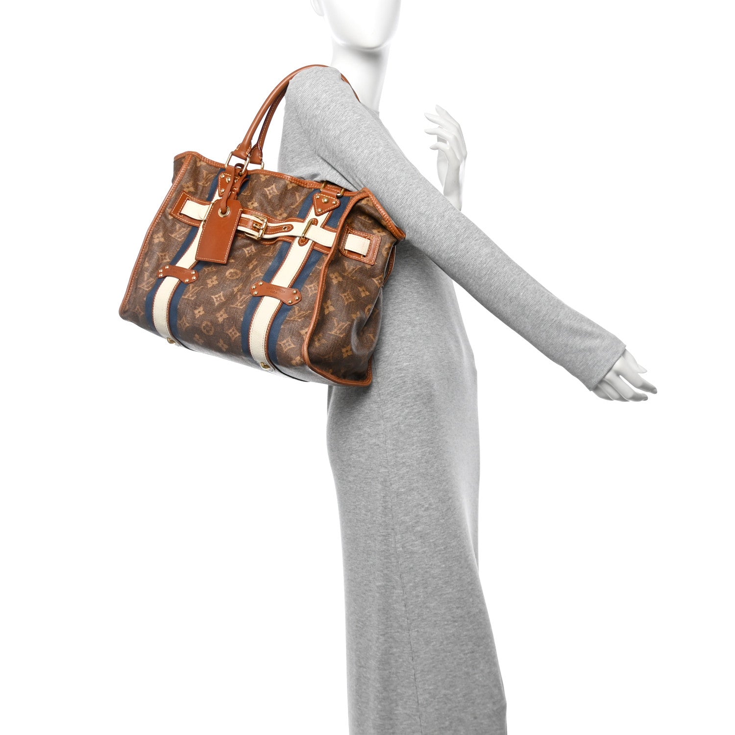Monogram Rayures Tisse Sac GM Blue