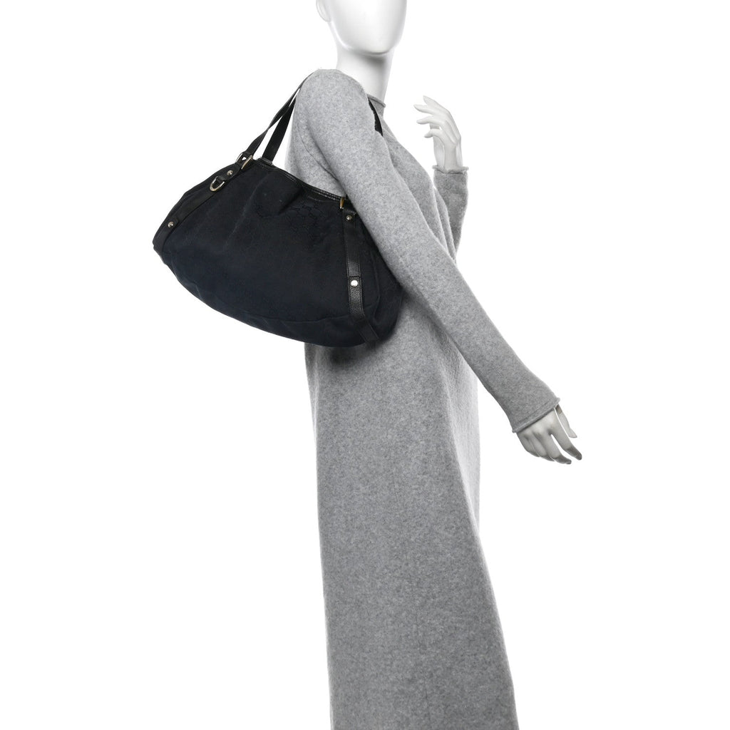 Monogram Medium Abbey Shoulder Bag Black