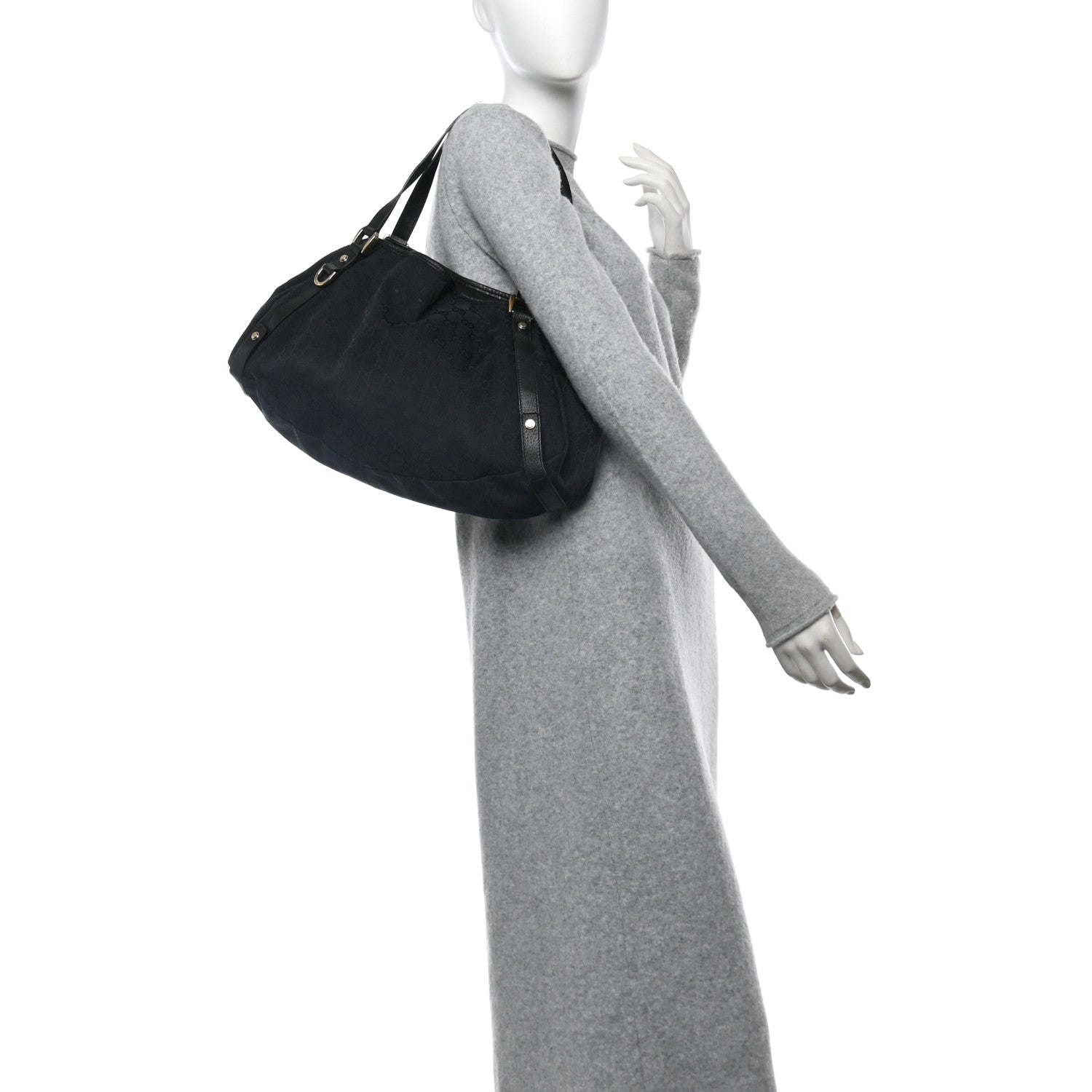 Monogram Medium Abbey Shoulder Bag Black