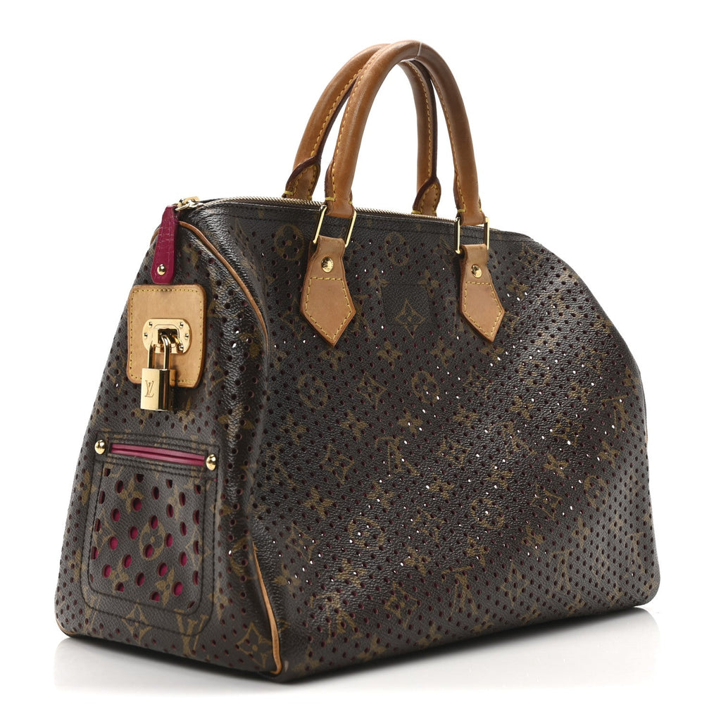 Monogram Perforated Speedy 30 Fuchsia