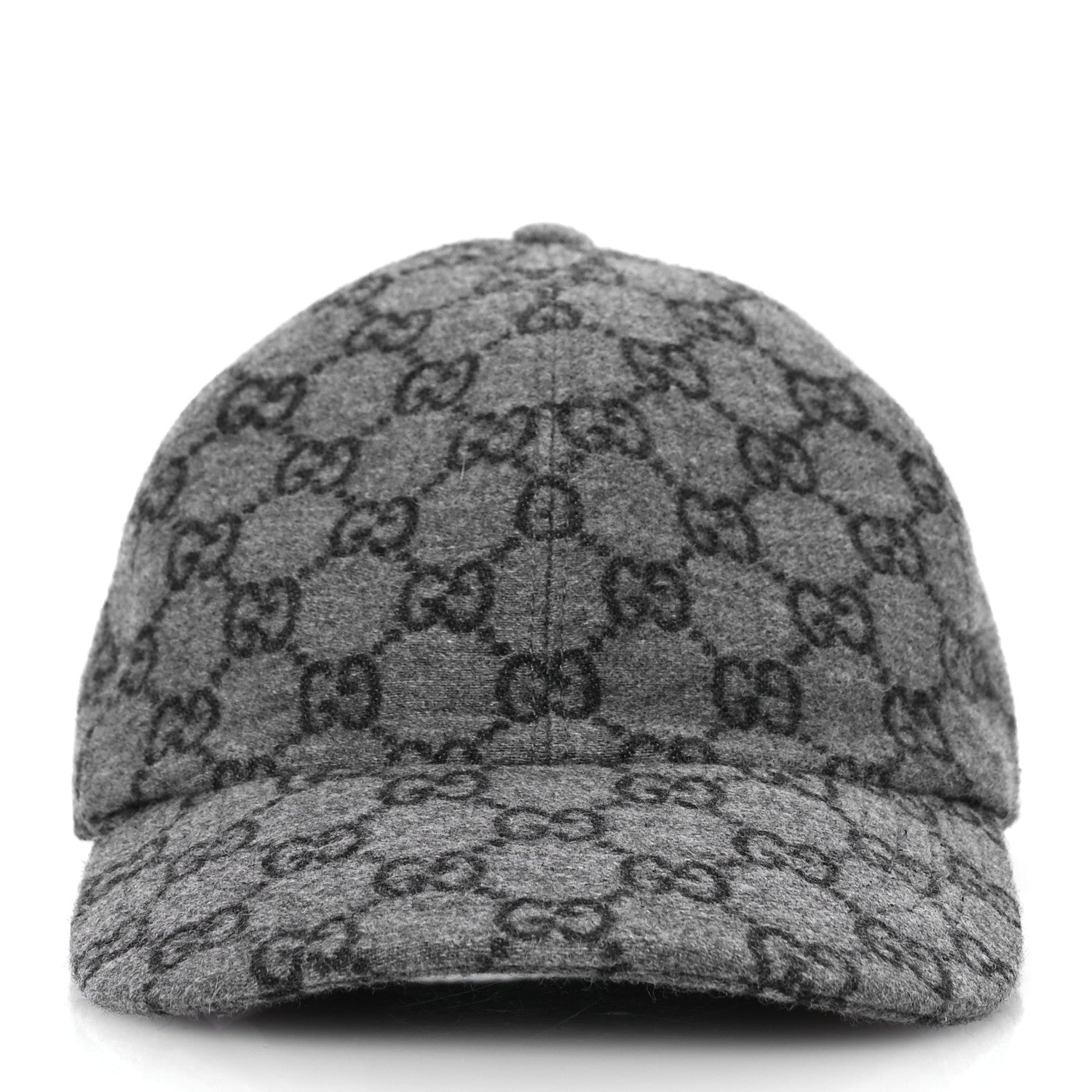 Covered Wool GG Monogram Baseball Hat XXL Grey Dark Grey Black