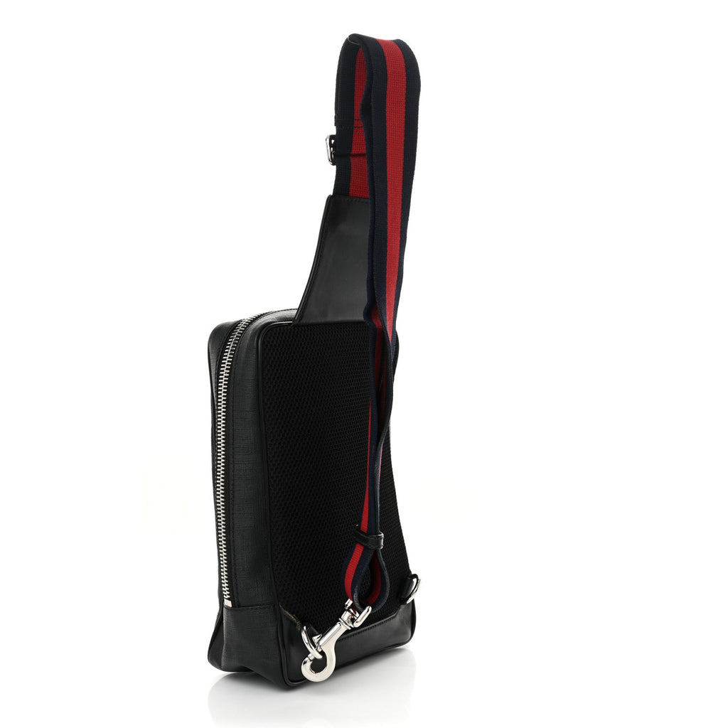 GG Supreme Monogram Web Belt Bag Black Grey