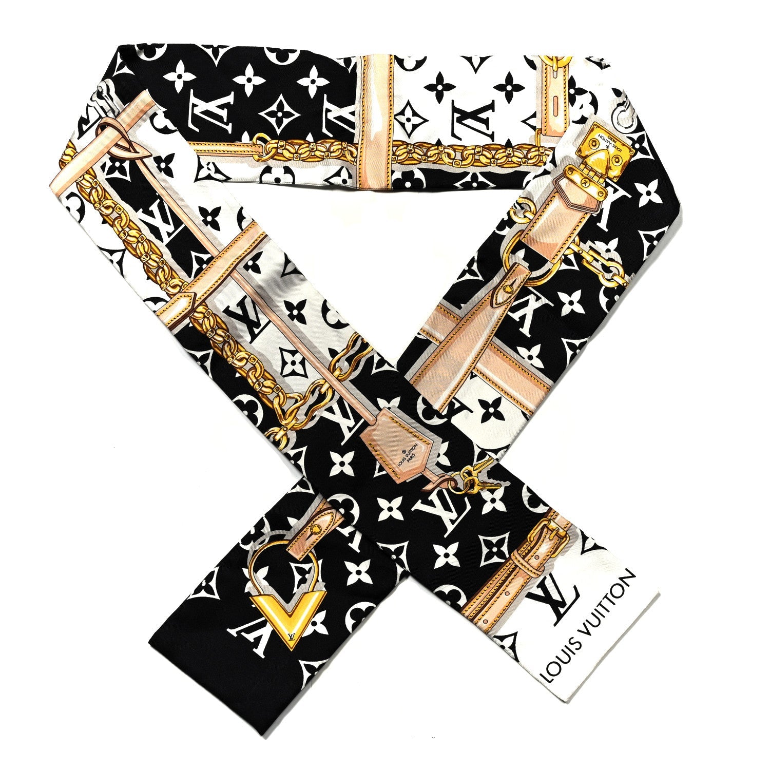 Silk Monogram Confidential Bandeau Black