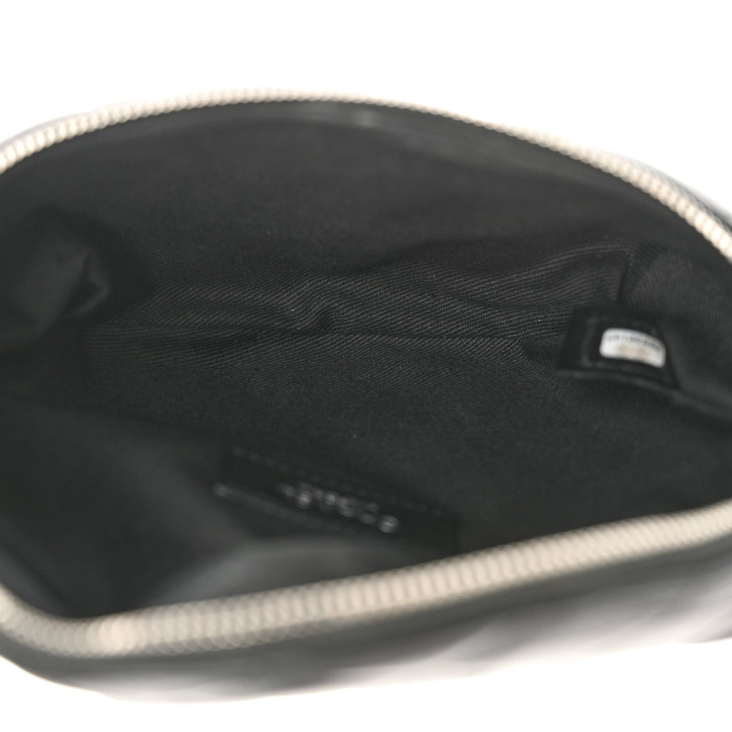 Calfskin Quilted Waist Belt Bag Black