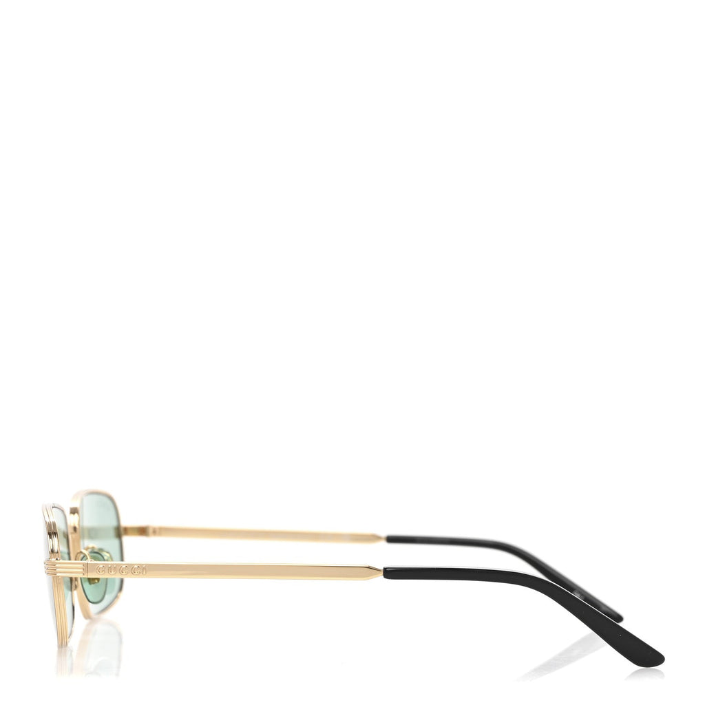 Metal Rectangular Sunglasses GG1457S Green Gold