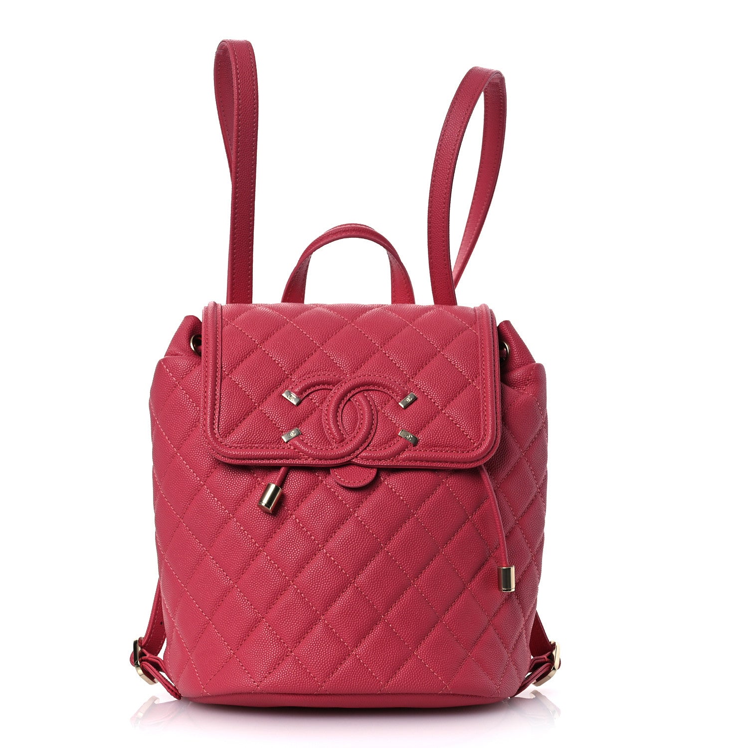 Caviar Quilted Small Filigree Backpack Pink