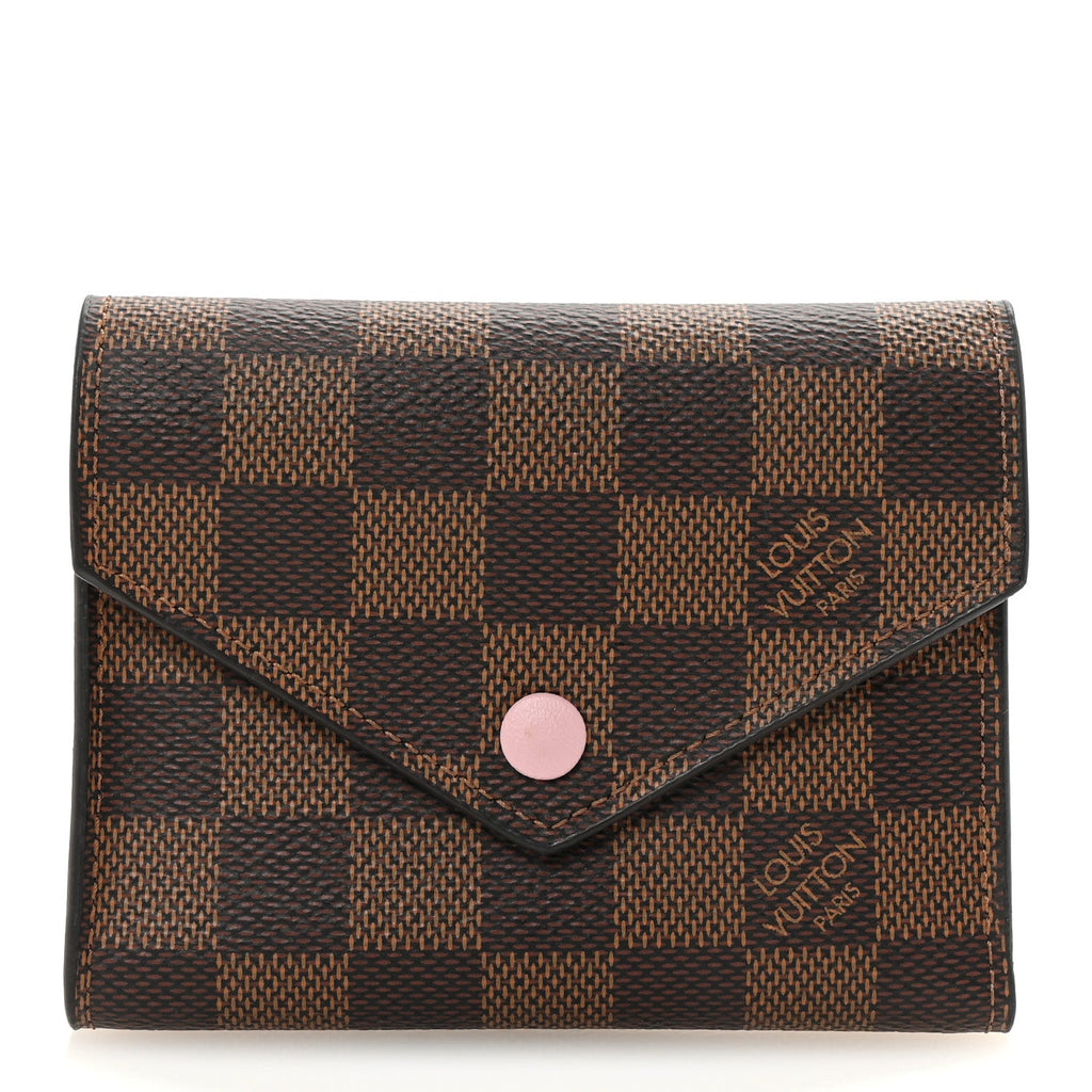 Damier Ebene Victorine Wallet Rose Ballerine