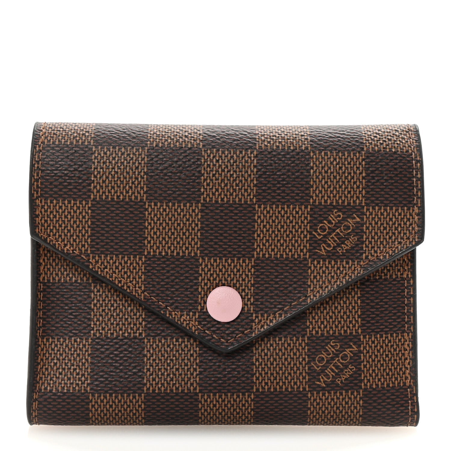 Damier Ebene Victorine Wallet Rose Ballerine