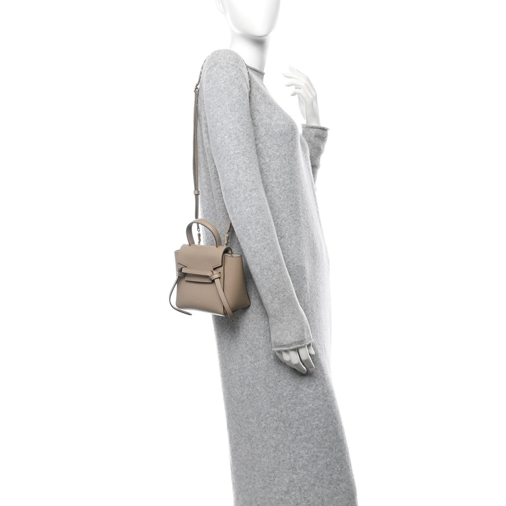 Grained Calfskin Pico Belt Bag Light Taupe