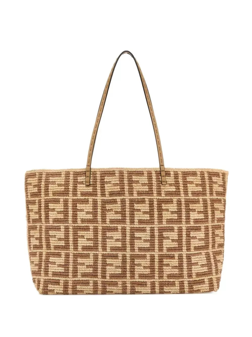 ff raffia crochet roll large shopper