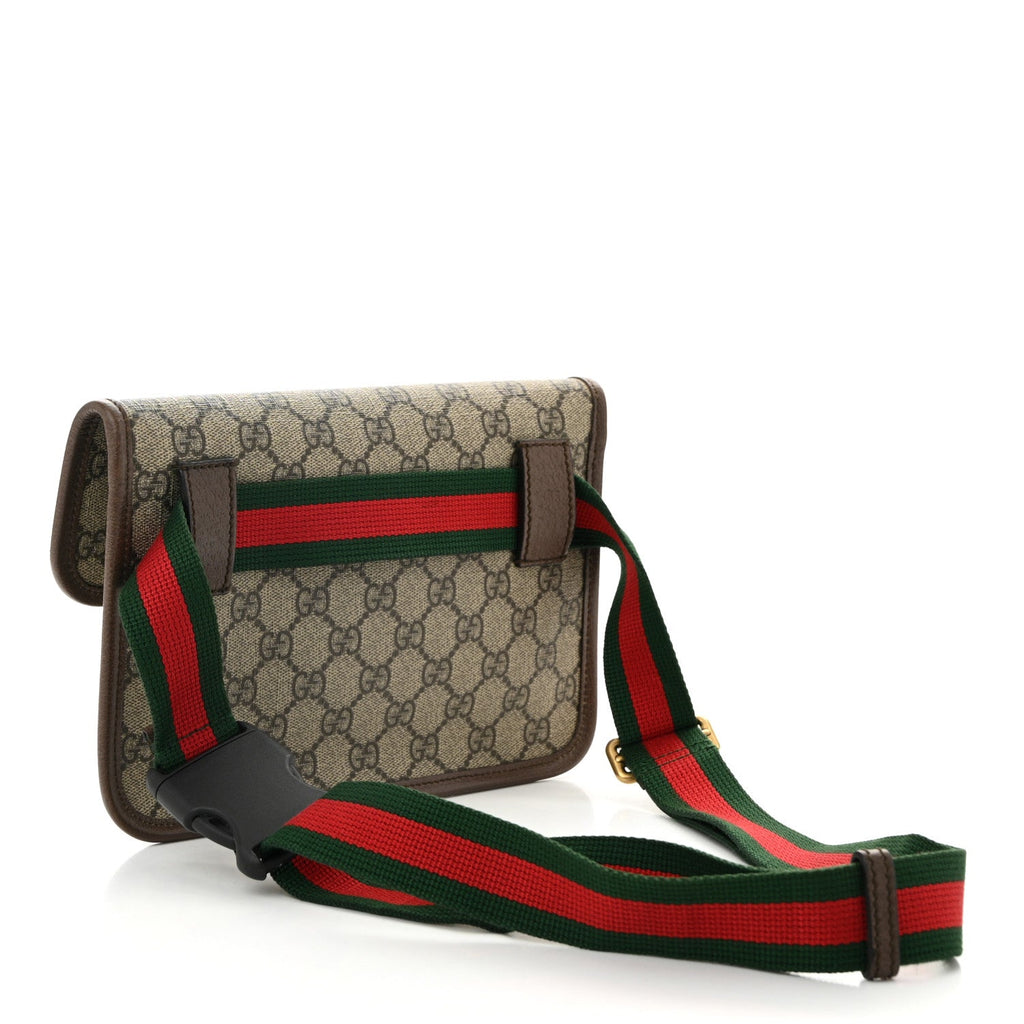 GG Supreme Monogram Neo Vintage Web Belt Bag Brown