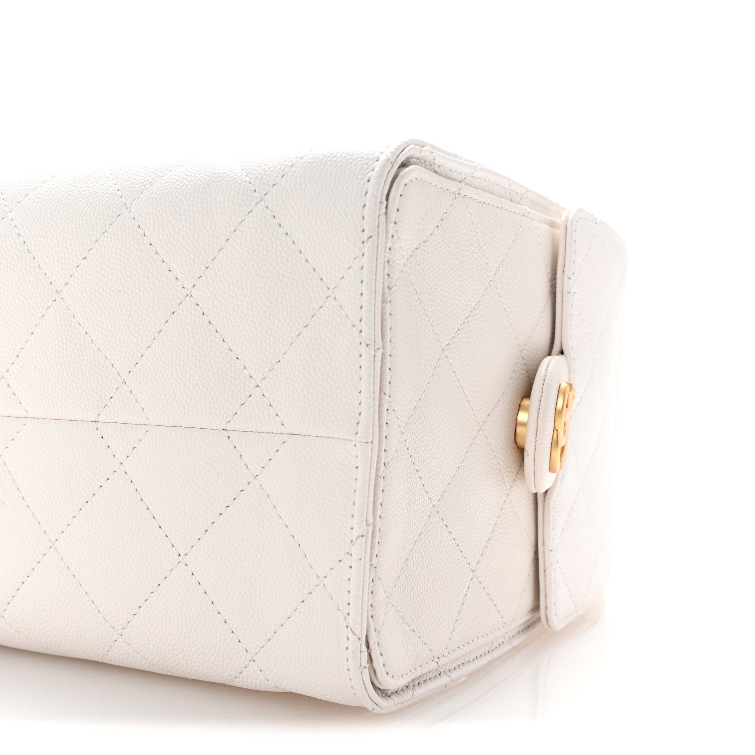 Caviar Quilted Small Chanel 25 Handbag White