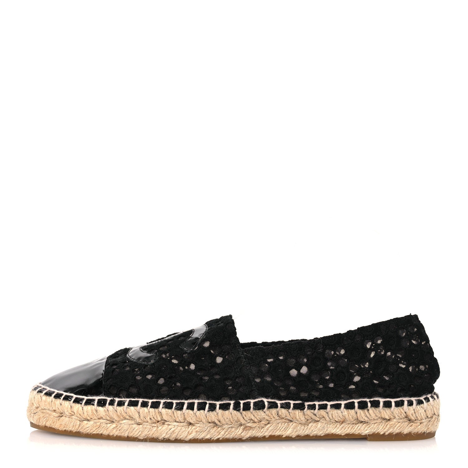 Lace Patent CC Espadrilles 40 Black