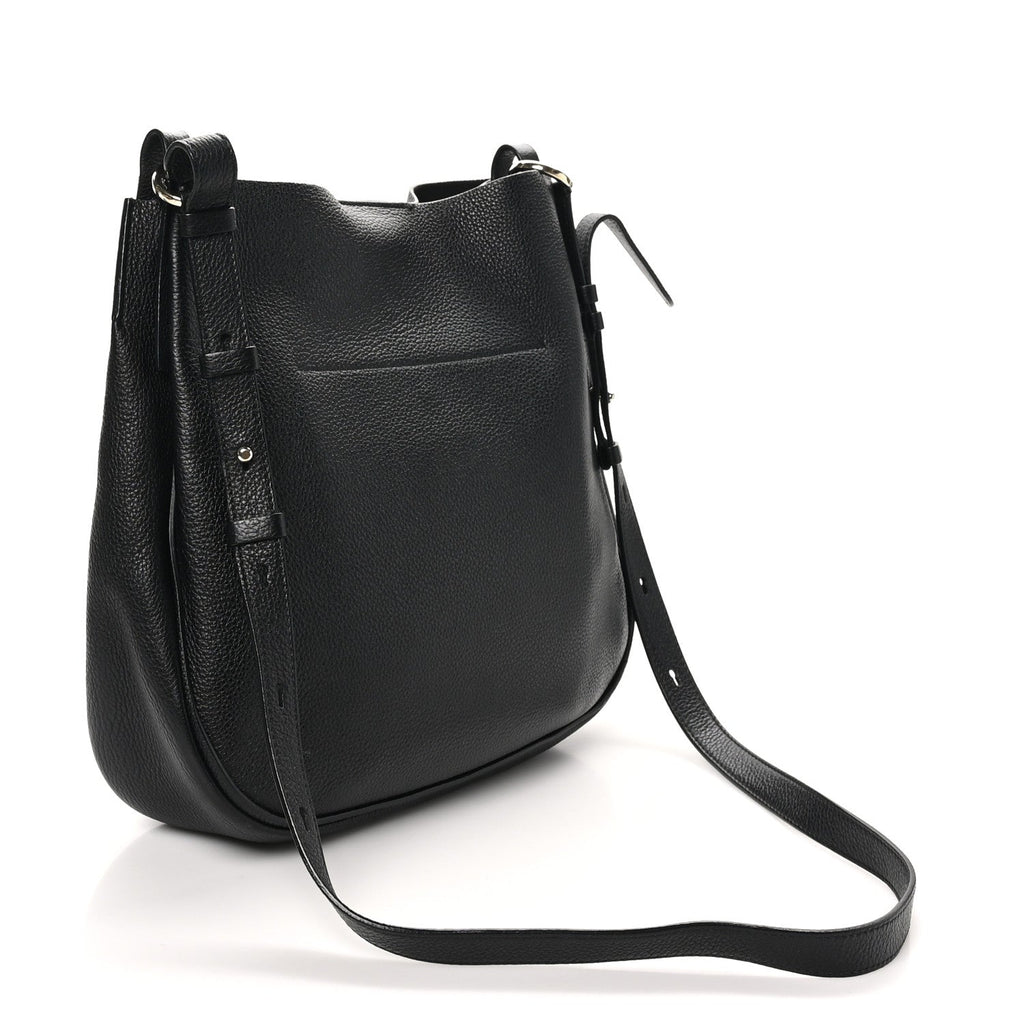 Calfskin Reverse Hobo Black