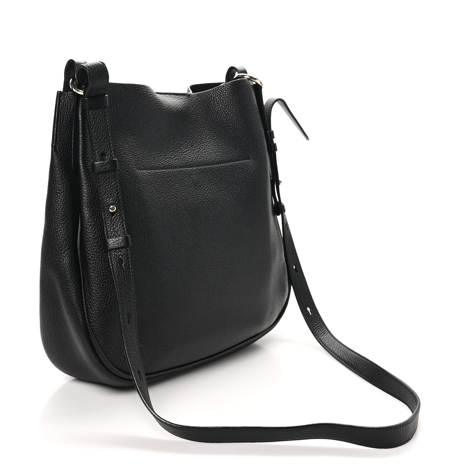 Calfskin Reverse Hobo Black