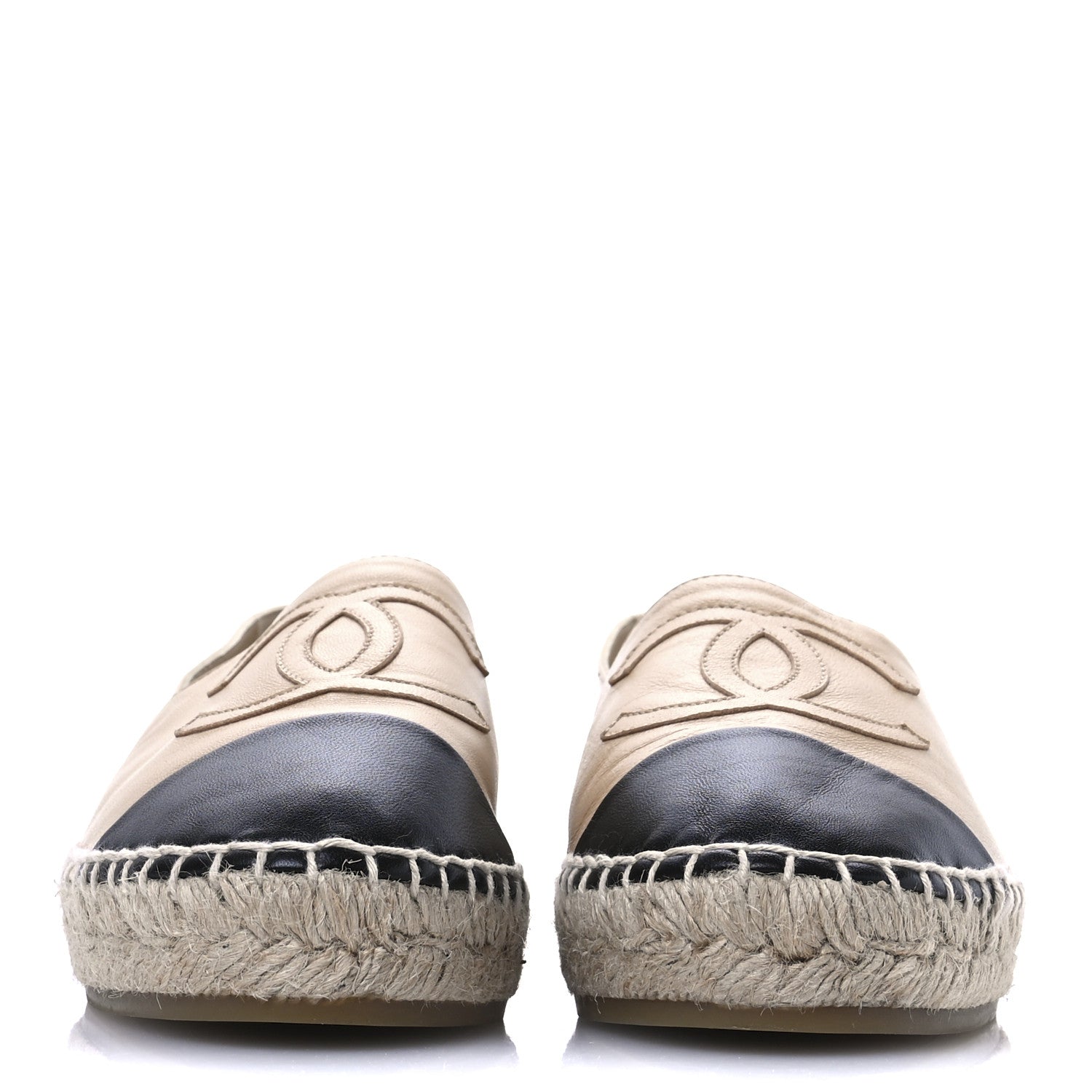 Lambskin CC Espadrilles 37 Beige Black