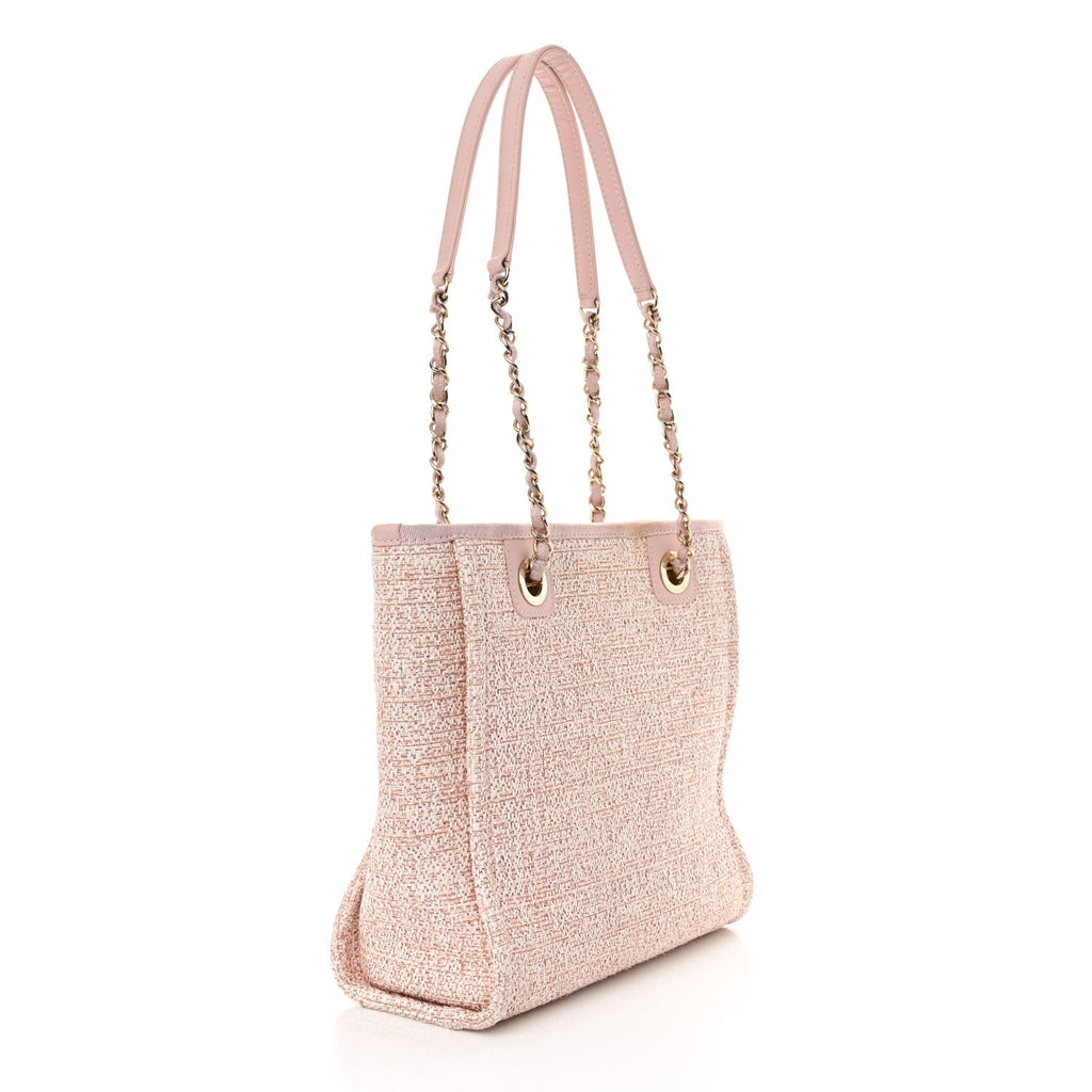 Mixed Fibers Calfskin Mini Deauville Tote Rose Pink