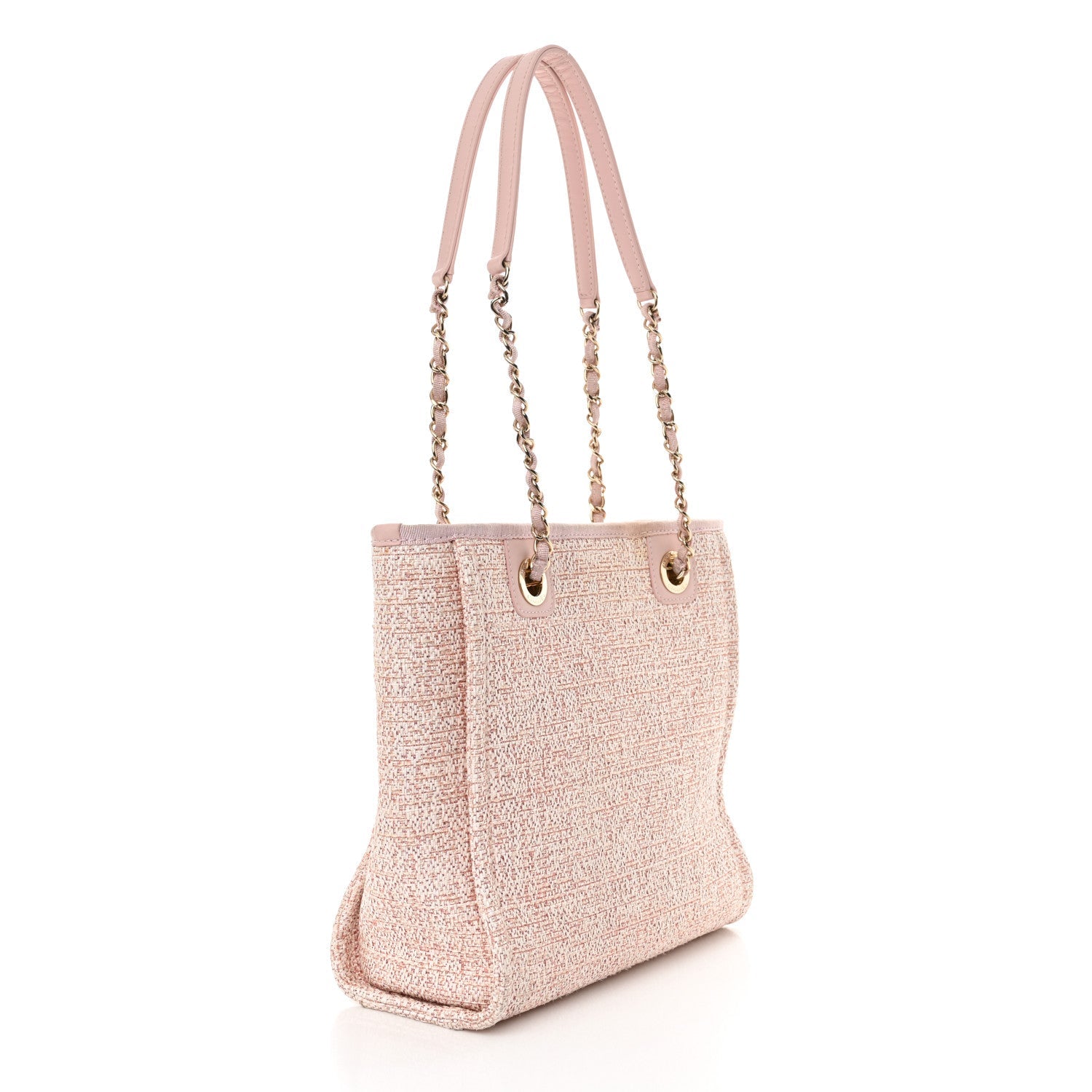 Mixed Fibers Calfskin Mini Deauville Tote Rose Pink