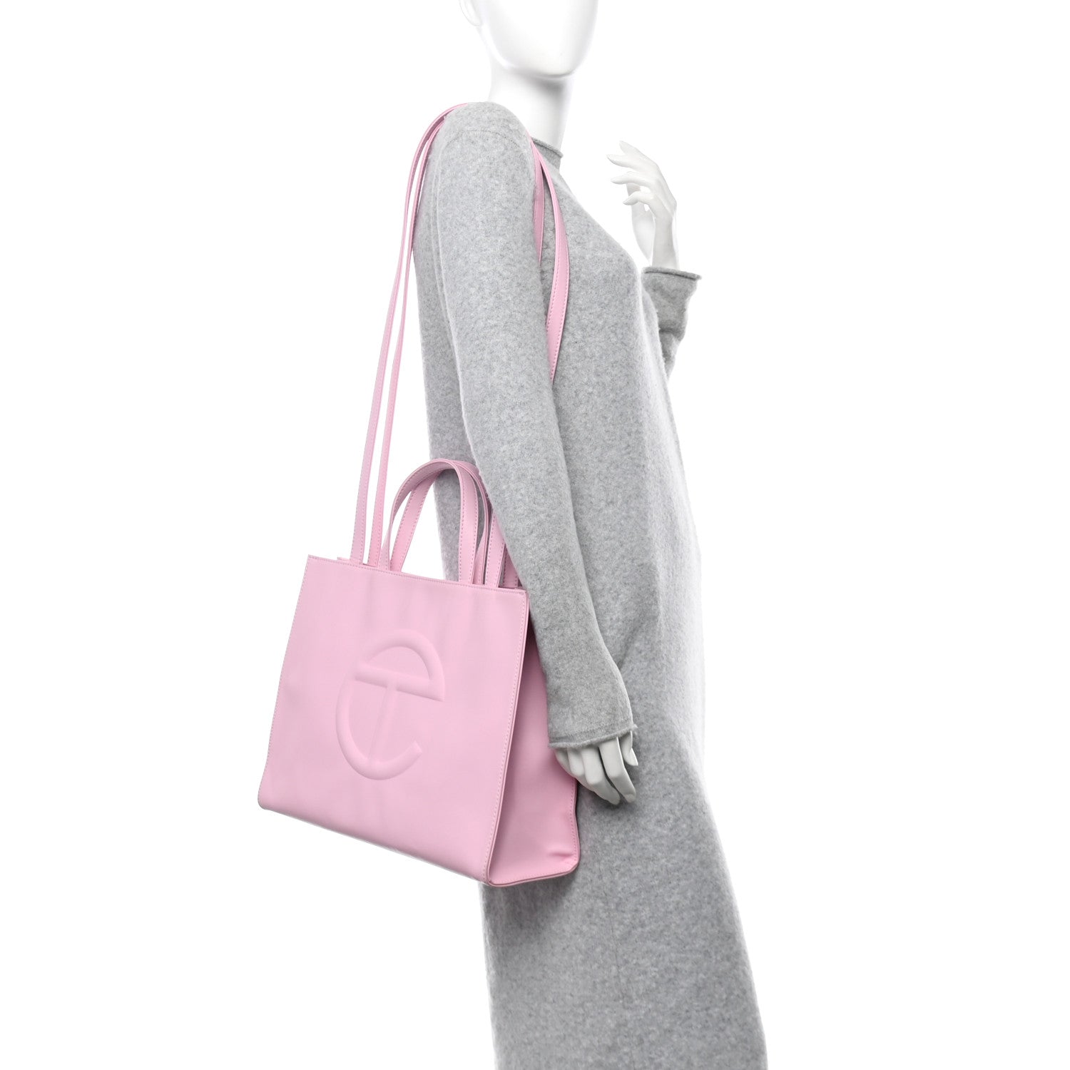 Vegan Leather Medium Shopping Bag Bubblegum