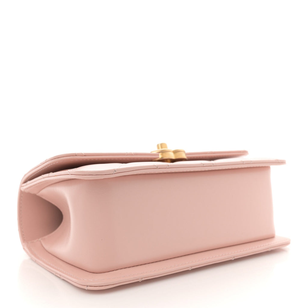 Calfskin Quilted Mini Perfect Fit Flap Light Pink