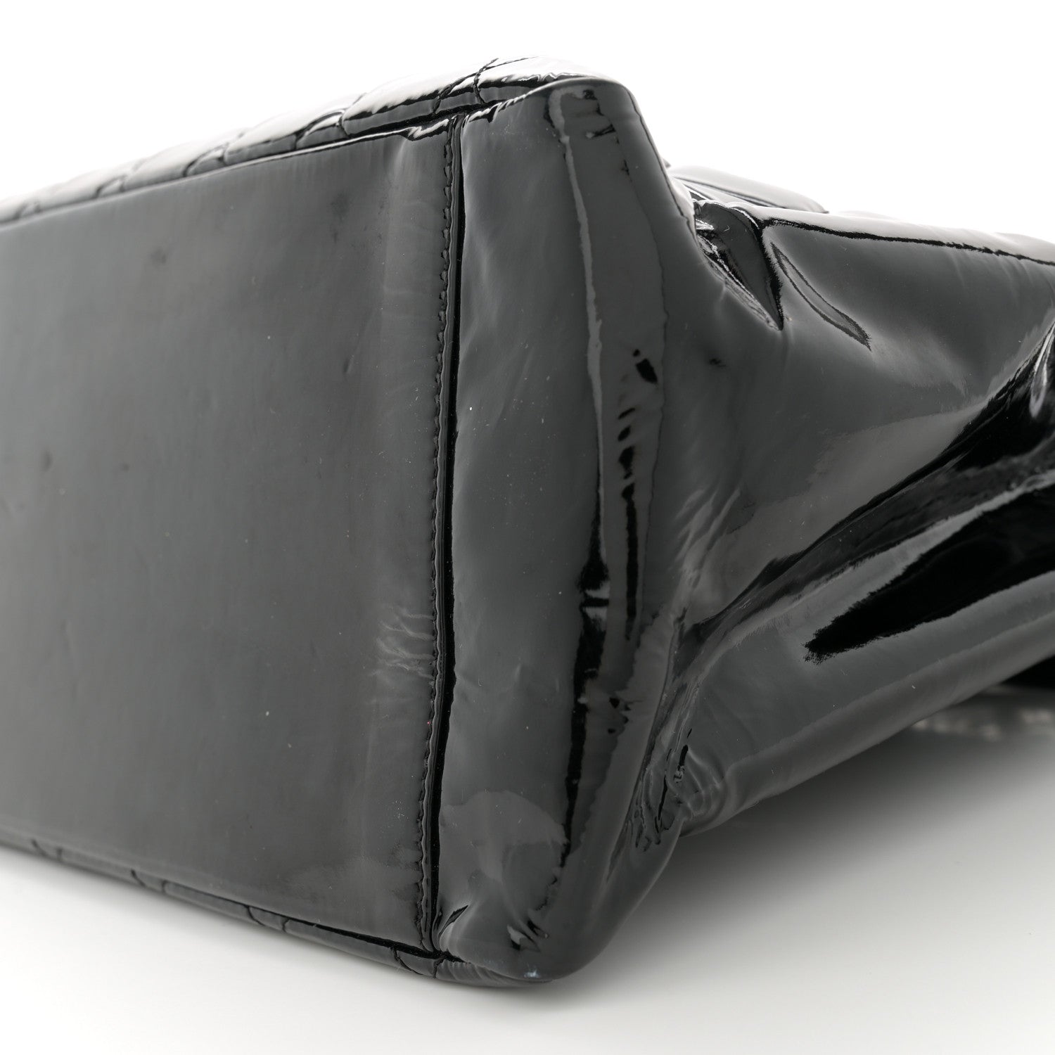 Patent Quilted Grand Shopping Tote GST Black