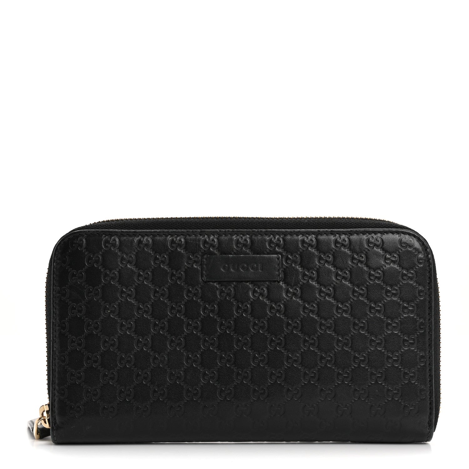 Microguccissima Zip Around Wallet Black