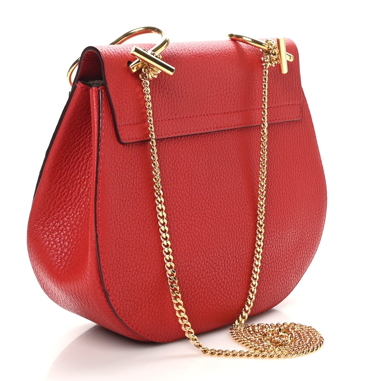 Grained Lambskin Drew Shoulder Bag Plaid Red