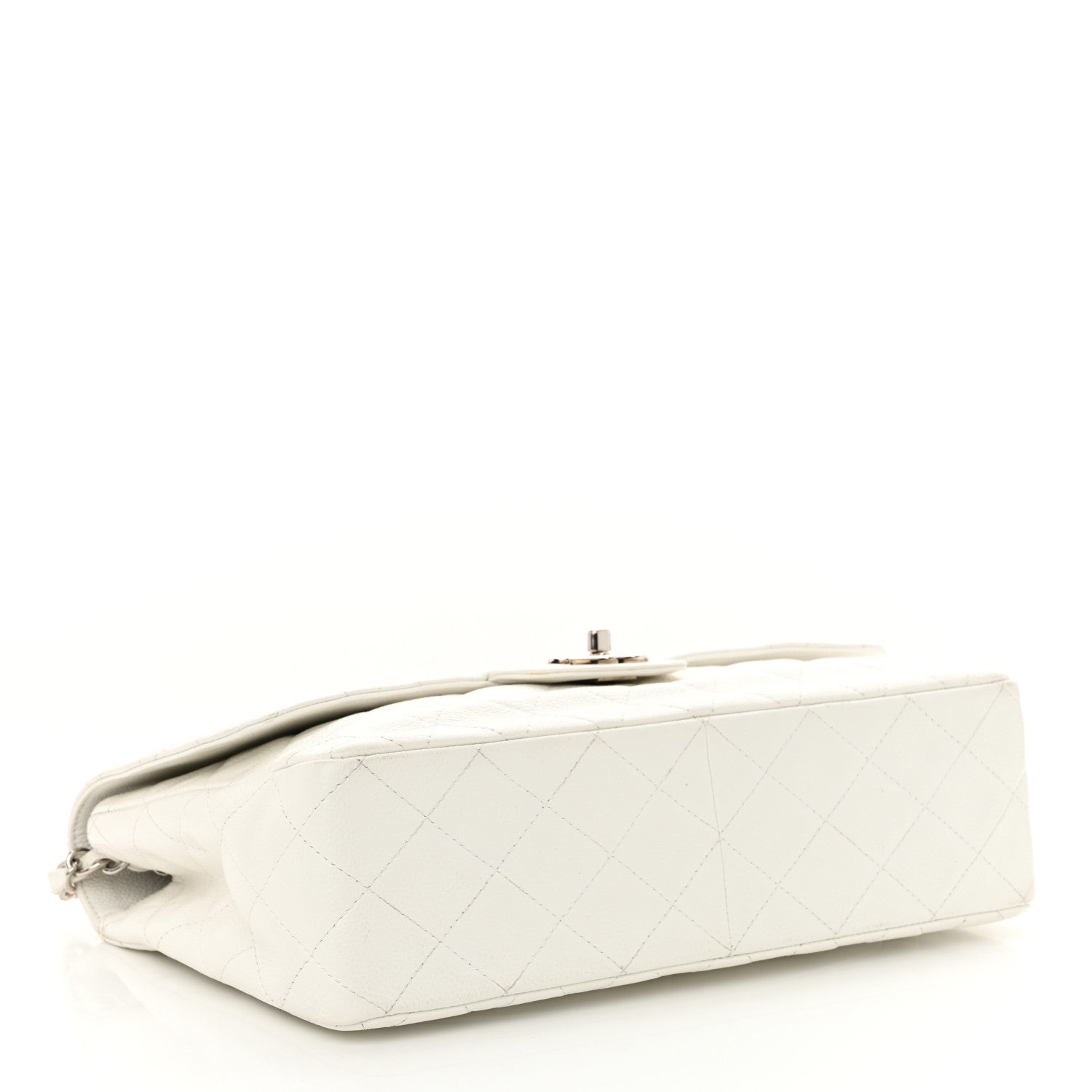 Caviar Quilted Jumbo Single Flap White