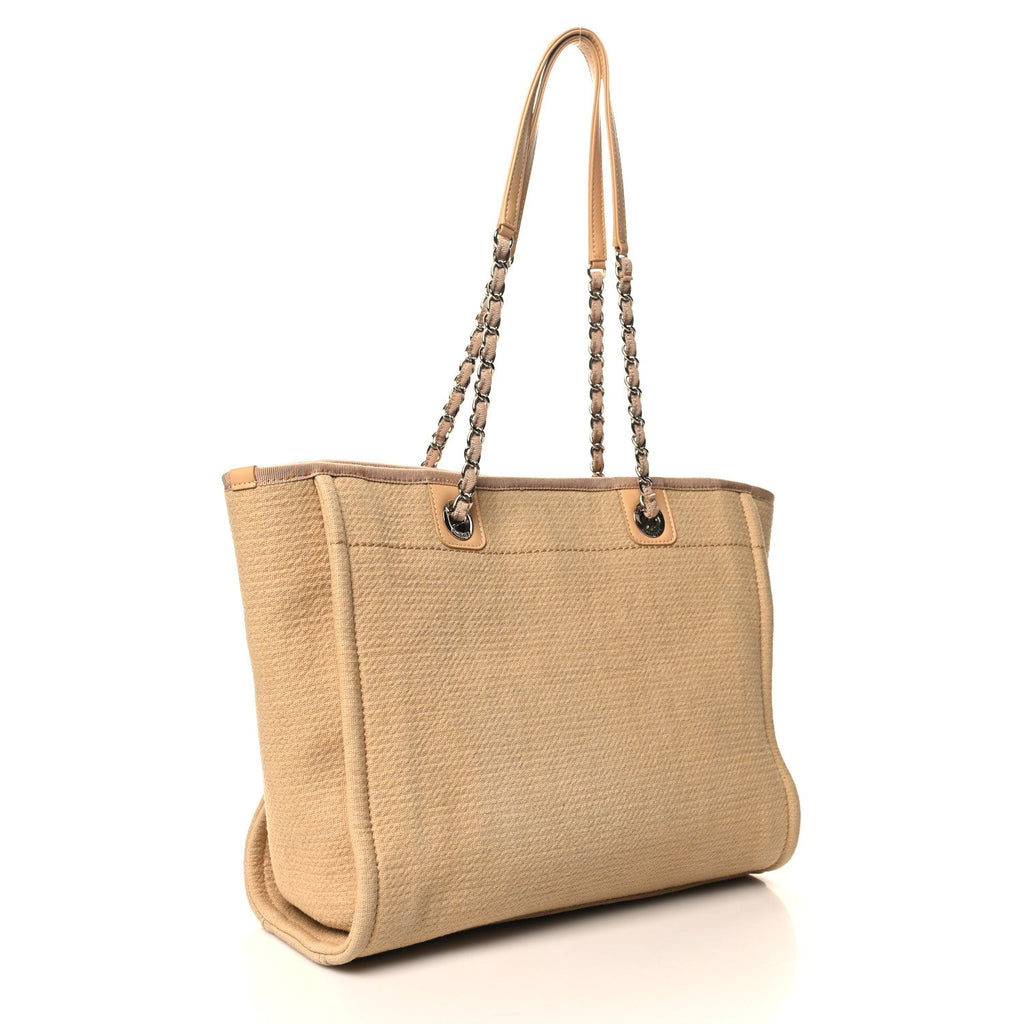 Mixed Fibers Small Deauville Tote Beige