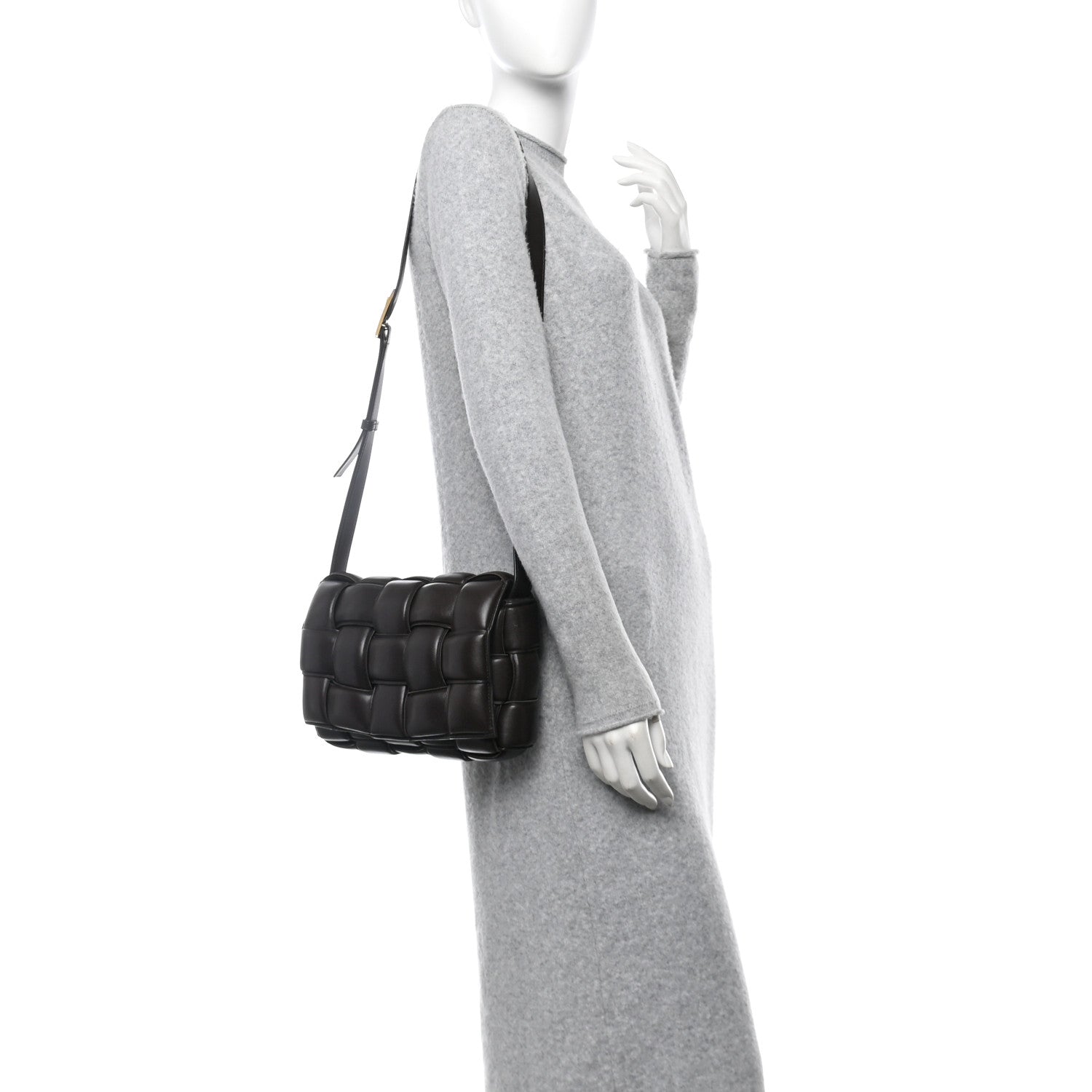 Nappa Maxi Intreccio Padded Cassette Crossbody Bag Fondant