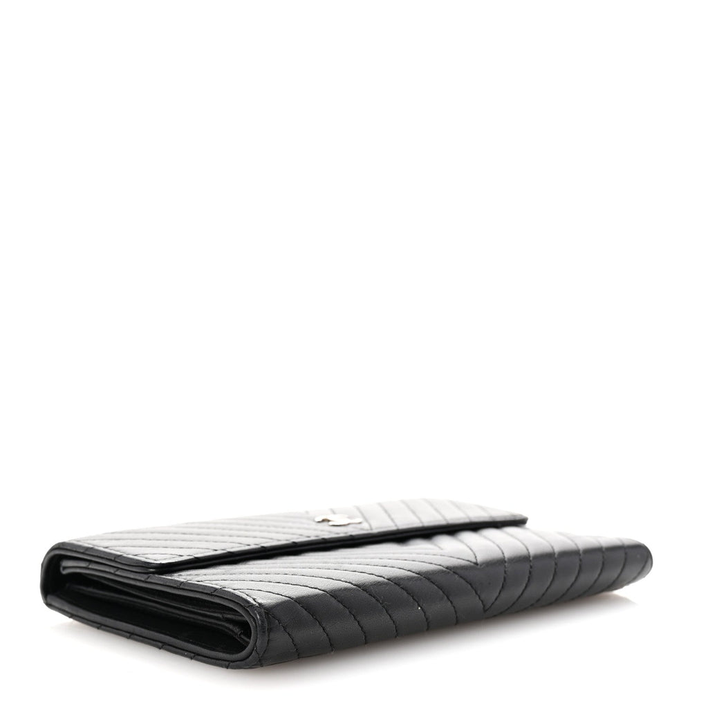 Cafskin Chevron Quilted Flap Wallet Black