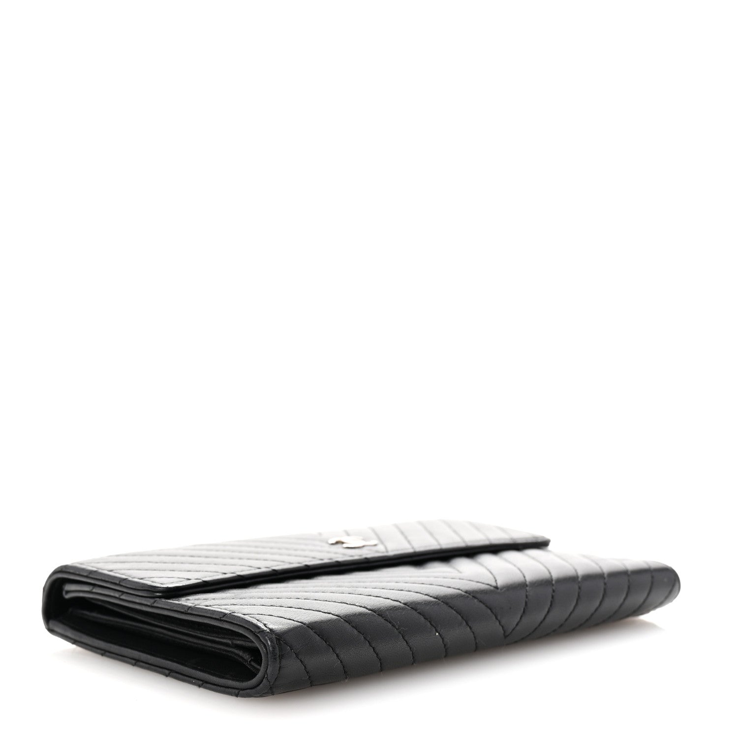 Cafskin Chevron Quilted Flap Wallet Black