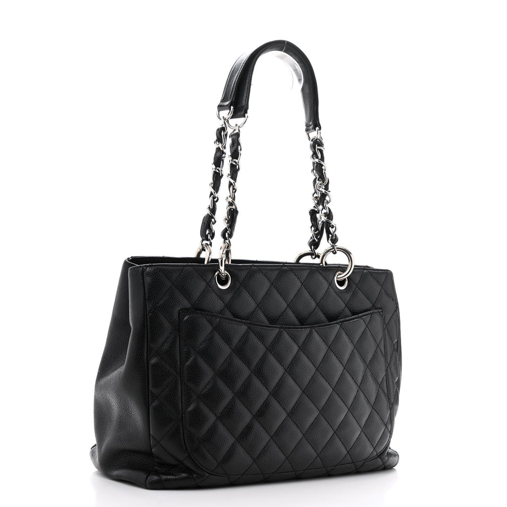 Caviar Quilted Grand Shopping Tote GST Black