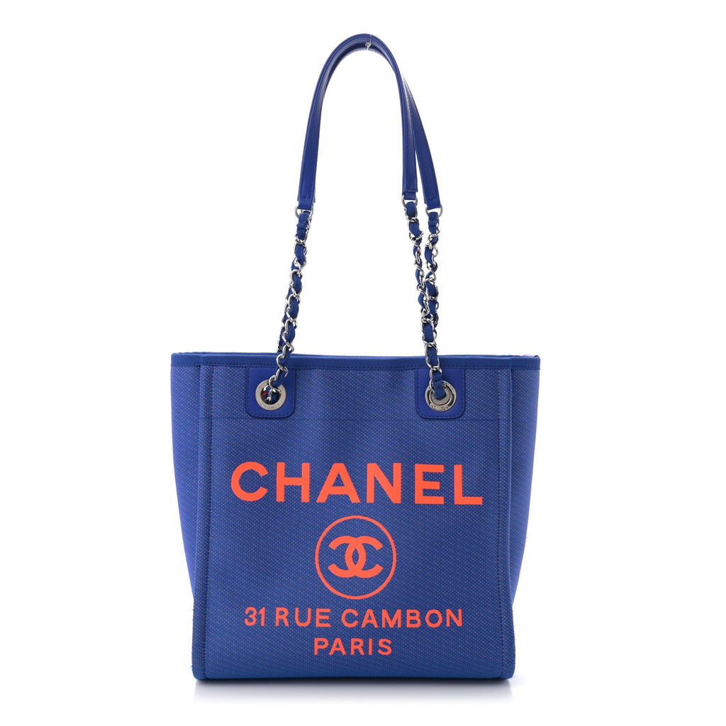 Mixed Fibers Mini Deauville Tote Blue Orange