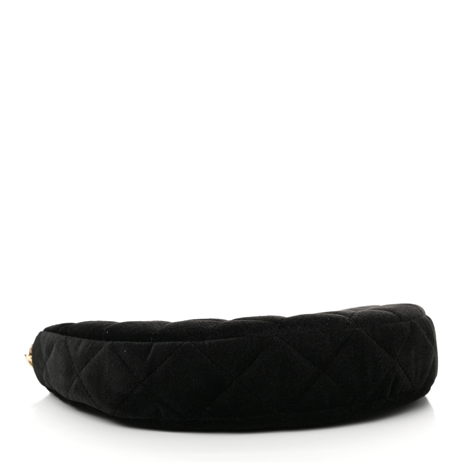 Velvet Crystal Quilted Chain Hobo Black