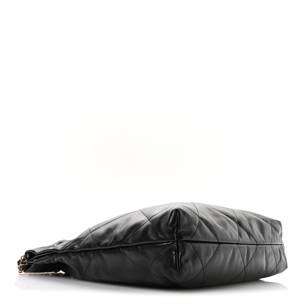 Shiny Calfskin Quilted Small Chanel 22 Black
